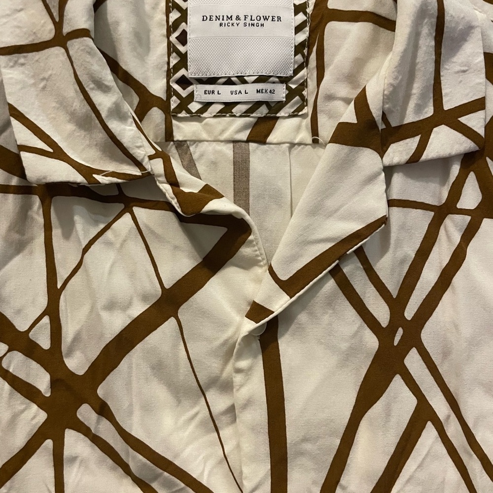 Denim & Flower Brown and White Patterned Shirt